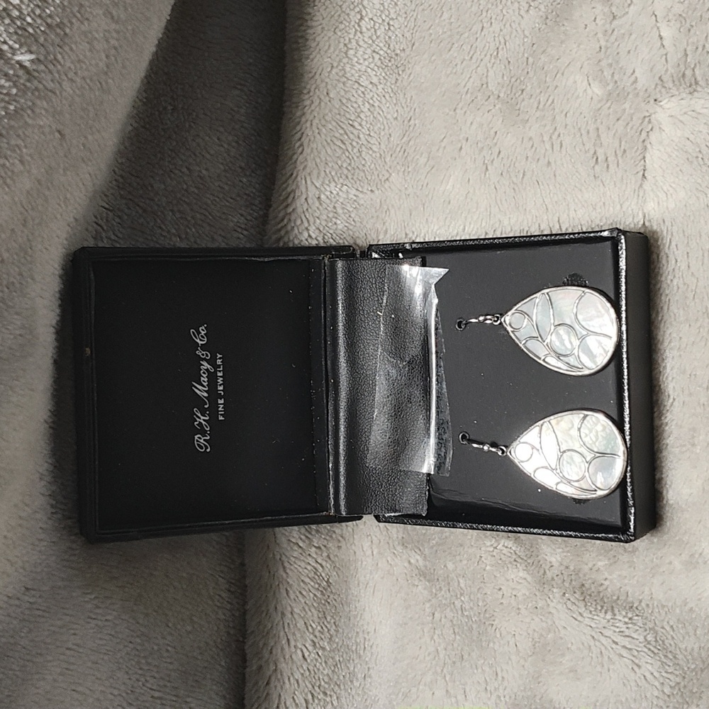 Mother of Pearl Caged Teardrop Earrings in Sterling Silver NWT - Picture 7 of 7